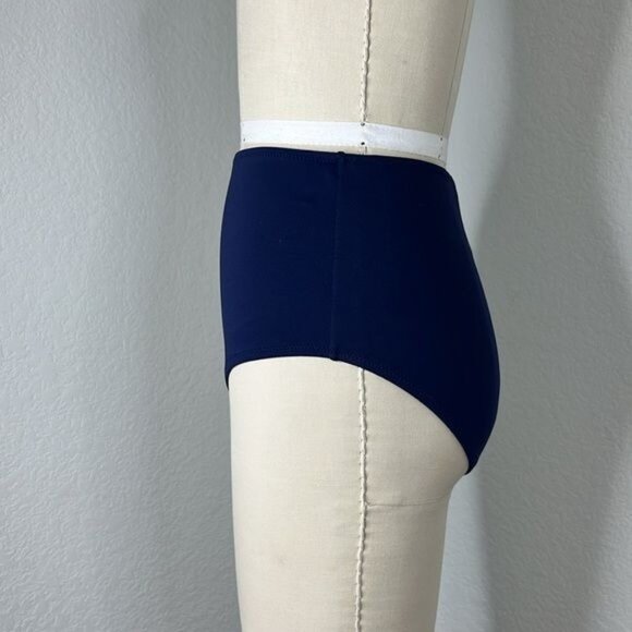Scanlan Theodore High Rise Bikini Bottom Blue Navy - Picture 3 of 7